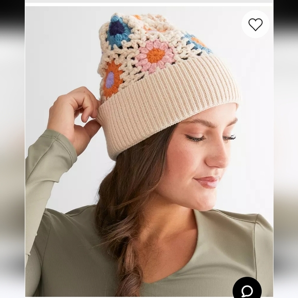 SAN DIEGO HAT CO MAYBELLE GRANNY SQUARE CROCHET BEANIE HAT CAP WOMEN OS PASTEL - Picture 1 of 15